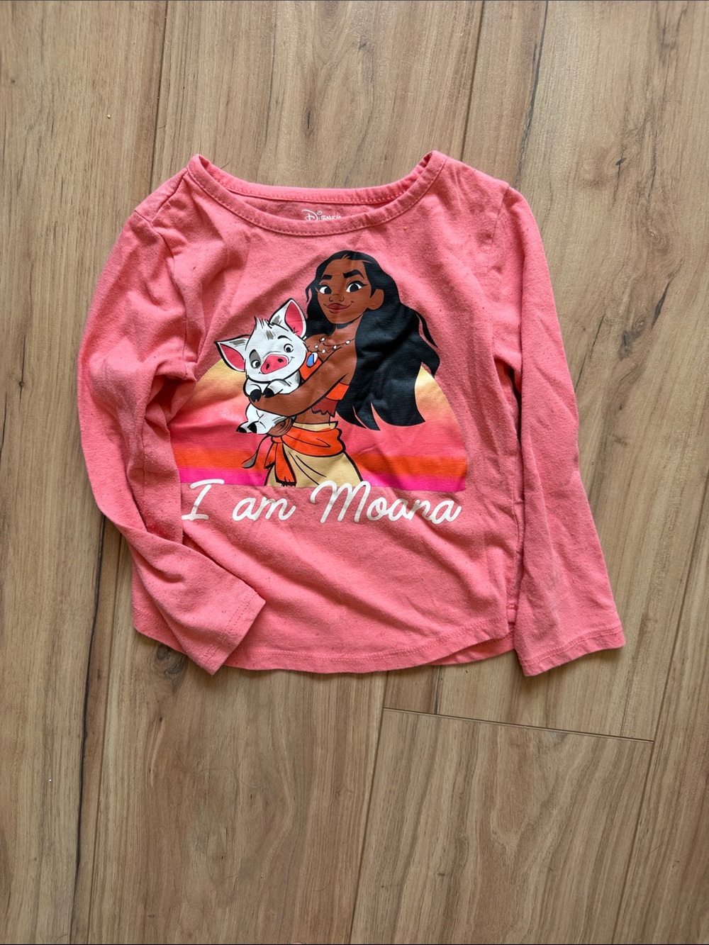 Disney Coral Pink Moana & Pua Long-Sleeve Graphic Tee